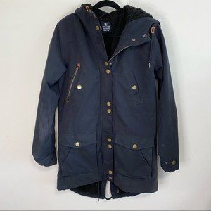 Volcom Walk on By Parka Sherpa Lined Coat Black M